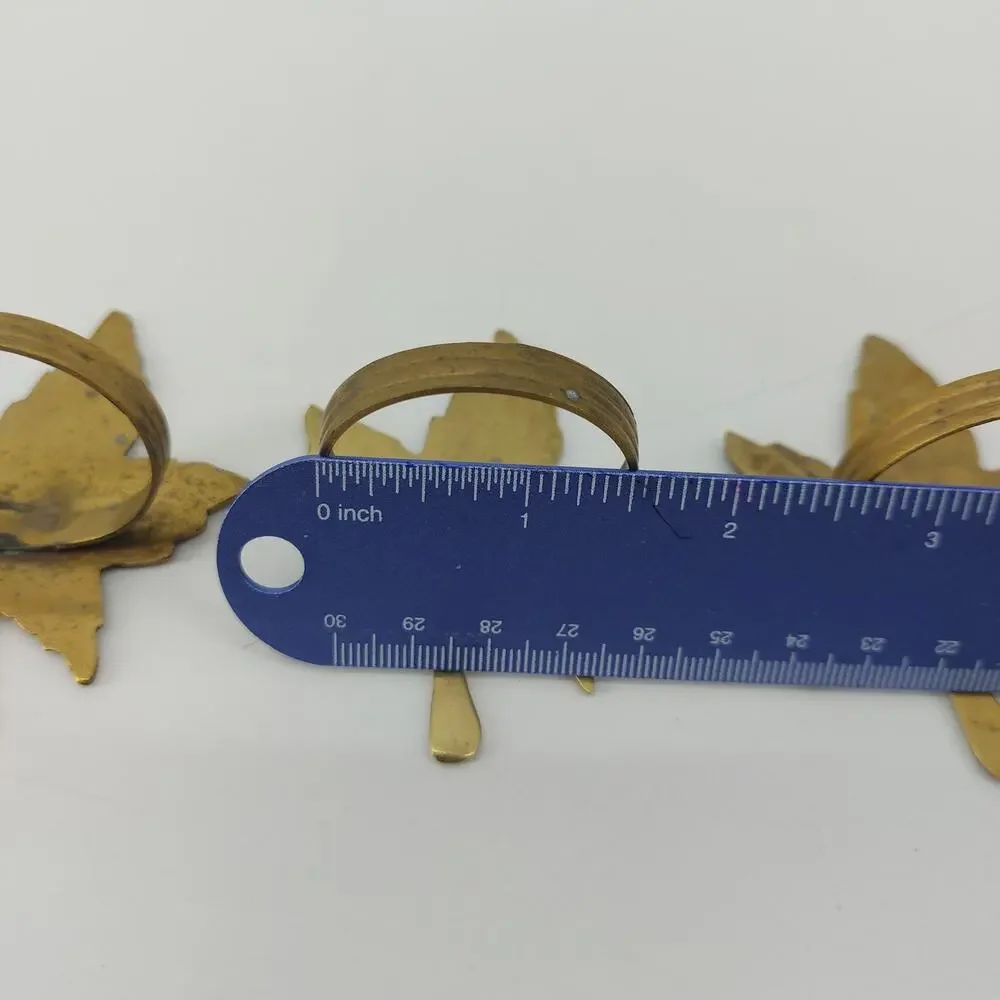 Thanksgiving Fall Leaves Napkin Rings Dining Gold Tone Lot 3 - Picture 9 of 12